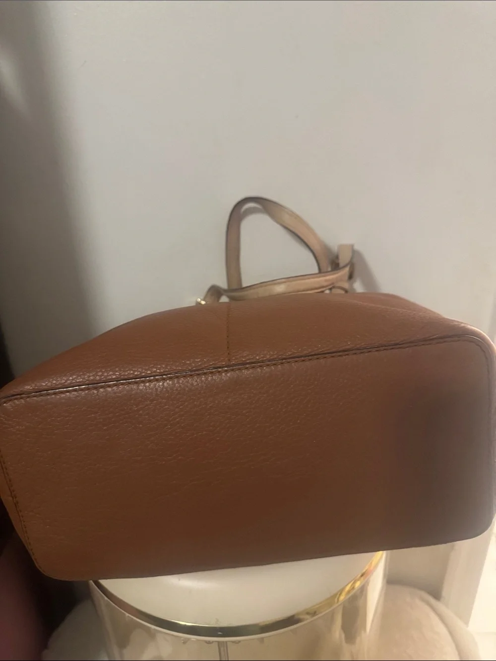 Michael Kors Brown Leather Tote with Cream Straps